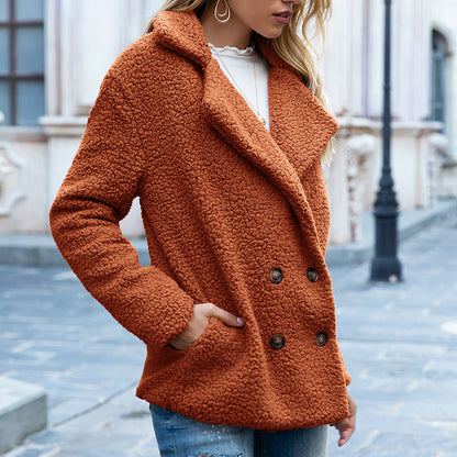 Classic Double-Breasted Wool Blend Coat