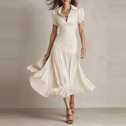 The Retro Striped Satin Midi Dress